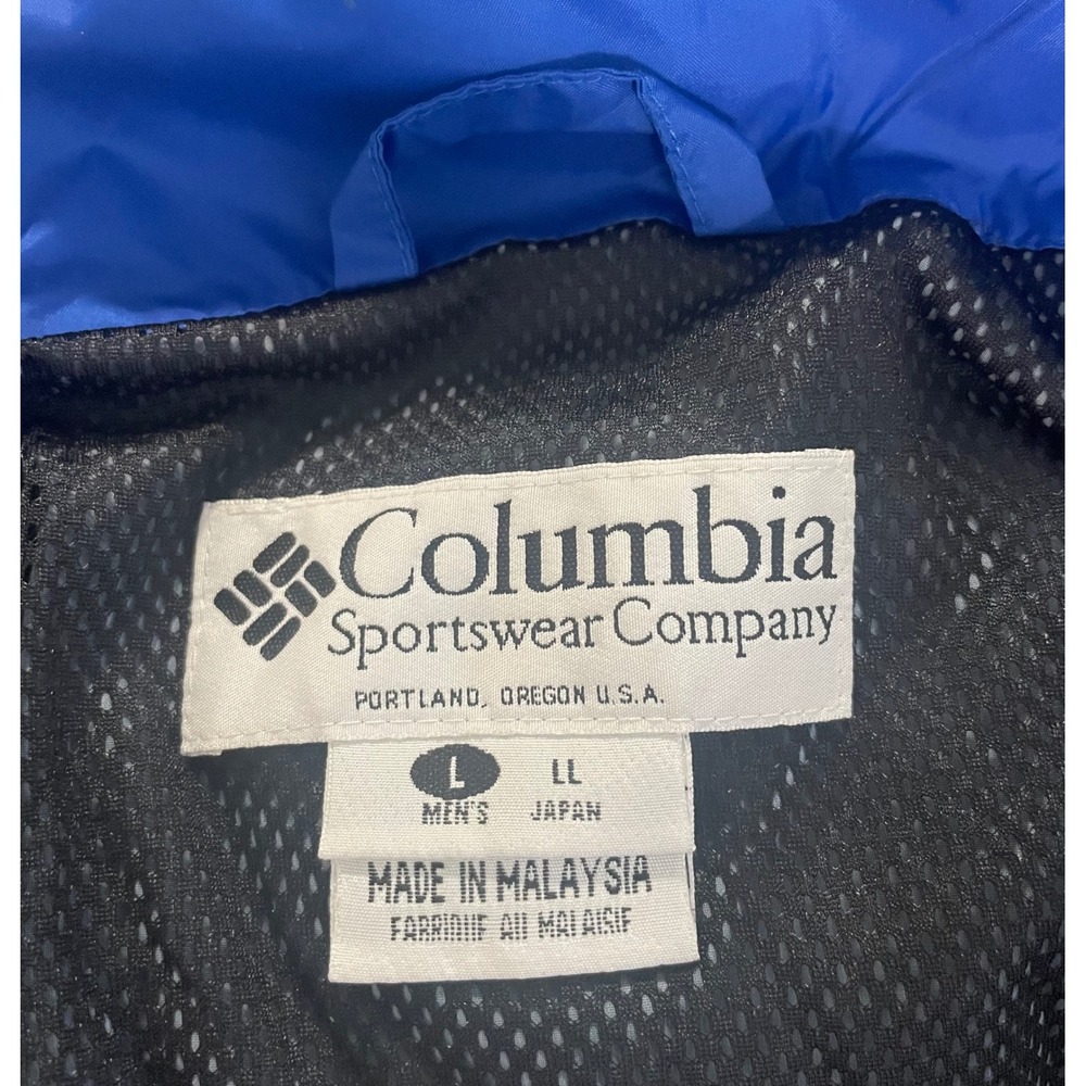 Columbia Sportswear Mens Blue Black Packable Windbreaker Jacket Full Zip Size L - Picture 8 of 11